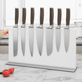THMINS Large White Magnetic Knife Block Stainless Steel Double-Sided Magnetic Knife Holder, Universal Multi-function Display Rack for Kitchen Counter