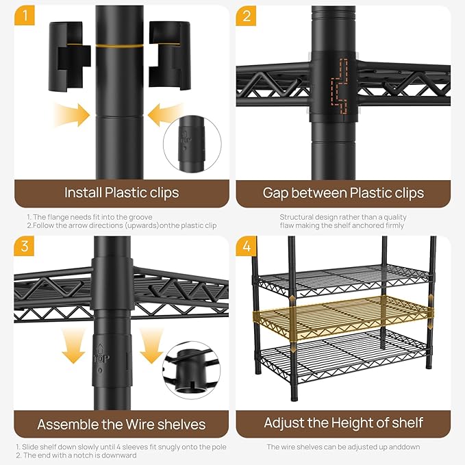 Golpart Coat Rack Clothes Wardrobe：Closet Organizer and Storage Clothing Garment Rack with Shelves Heavy Duty for Hanging Clothes Portable Adjustable Black 15.8" DX61 WX76.5 H