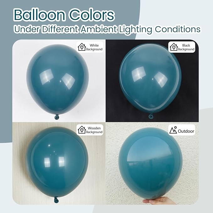 Awenztech 110pcs Slate Blue Balloons, 18 12 10 5 inch Dusty Blue Balloons Different Sizes Balloon Garland for Baby Shower Wedding Birthday Party Decorations