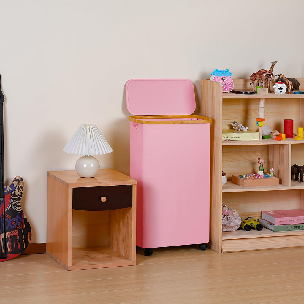 Slim Laundry Basket with Wheels