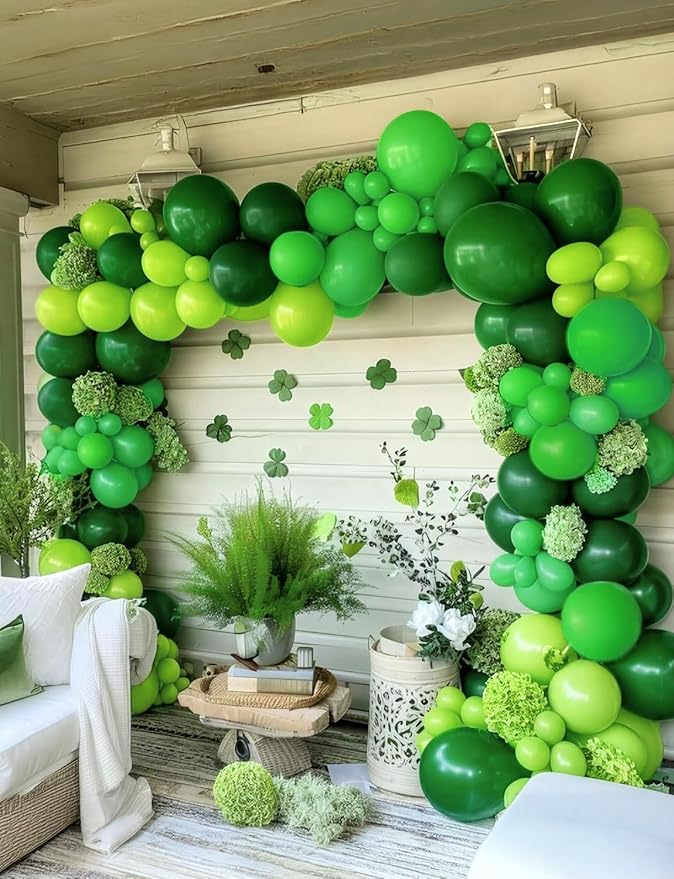 Green Balloons, 50 Pcs Dark & Lime Green Balloons 12 Inch Latex Balloons for St. Patrick’s Day, Baby Shower, Jungle Safari Birthday Party Decorations, Indoor Outdoor