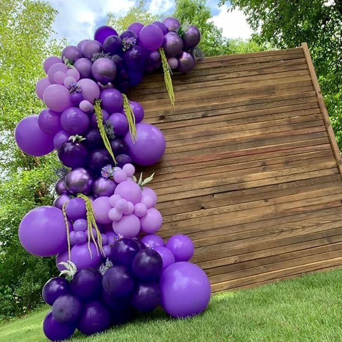 Purple Balloons Set, 50pcs 12Inch Light Pastel Purple Balloons Dark Purple Balloon for Birthday Wedding Baby Shower Purple Theme Party Decorations