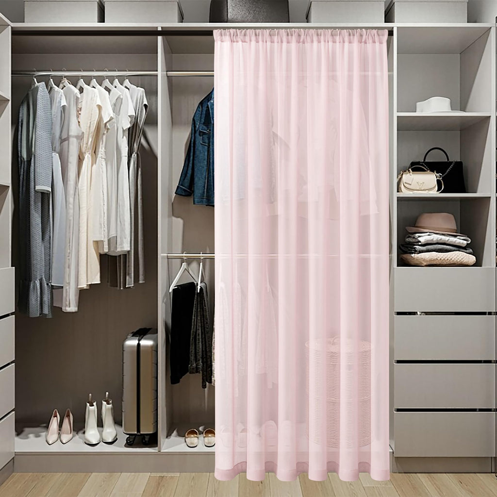 Small Sheer Door Curtain Closet Linen Textured Curtain Sheers Doorway Light Filtering Voile French Door Rod Pocket Curtains Patio Glass Doors