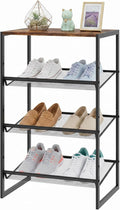 Shoe Rack，4 Tier Shoe Storage Organizer，Sturdy Shoe Shelf,Boot Rack with a Fine Mesh Shelves，for Entryway, Living Room, Hallway，Small Space,11.8 x 16.5 x 27.9 Inches,Brown