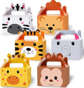 24 Pack Jungle Safari Animals Party Favor Boxes Zoo Animals Theme Happy Birthday Treat Boxes Party Decorations Bags Candy Goodies Gift Boxes for Kids Party Supplies 6 x 3 x 3.5 Inches