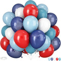 HILAVO Red Blue White Balloons, 60 PCS 12 inch Navy Light Blue Red and White Balloons for Baseball Birthday Party Britain Sporting Patriotic Labor Memorial Day 4th of July Independence Day Decorations