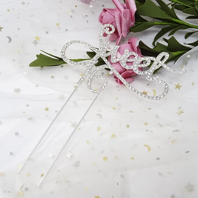 Honbay Sweet 16 Cake Topper Premium Sparkly Crystal Rhinestones Cake Topper Cake Decoration for 16th Birthday Party (Silver)