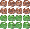 18pcs Pixel Theme Gift Box Bags, 2 Colors Pixel Candy Treat Boxes with Handles Video Game Goodie Party Favors for Boy Girls Birthday Game Party Supplies (Green & Brown)