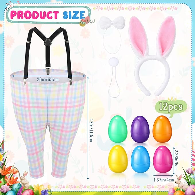 Vinsot Granny Pants Toss Game for Easter, Funny Yard Game for Adults, Outdoor Party Activity with Colorful Eggs