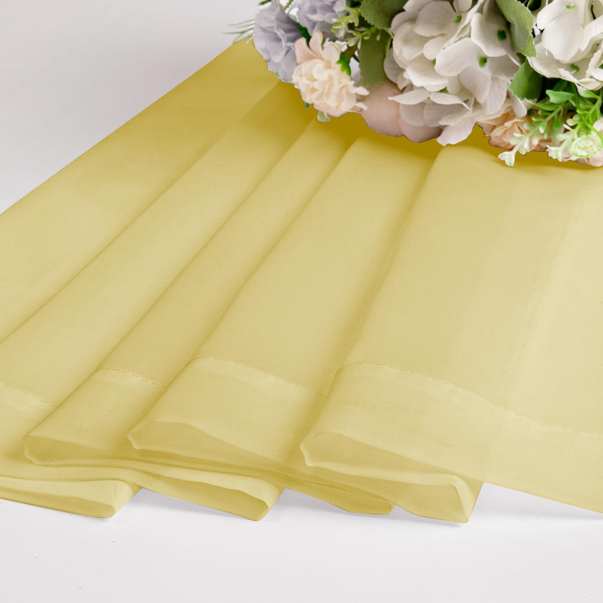 Mustard Yellow Sheer Curtains 54 Inches Long (2 Count)
