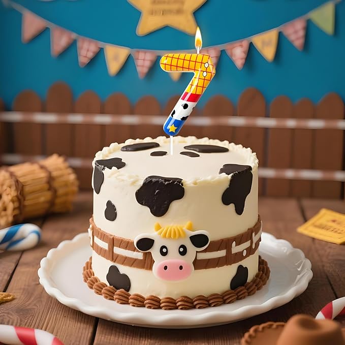 Toys Inspired Game Birthday Number Candles, Cartoon Story Number Candles, Cartoon Cake Decorations, Birthday Decoration Supplies, Suitable for Boys and Girls Party Celebrations (7)