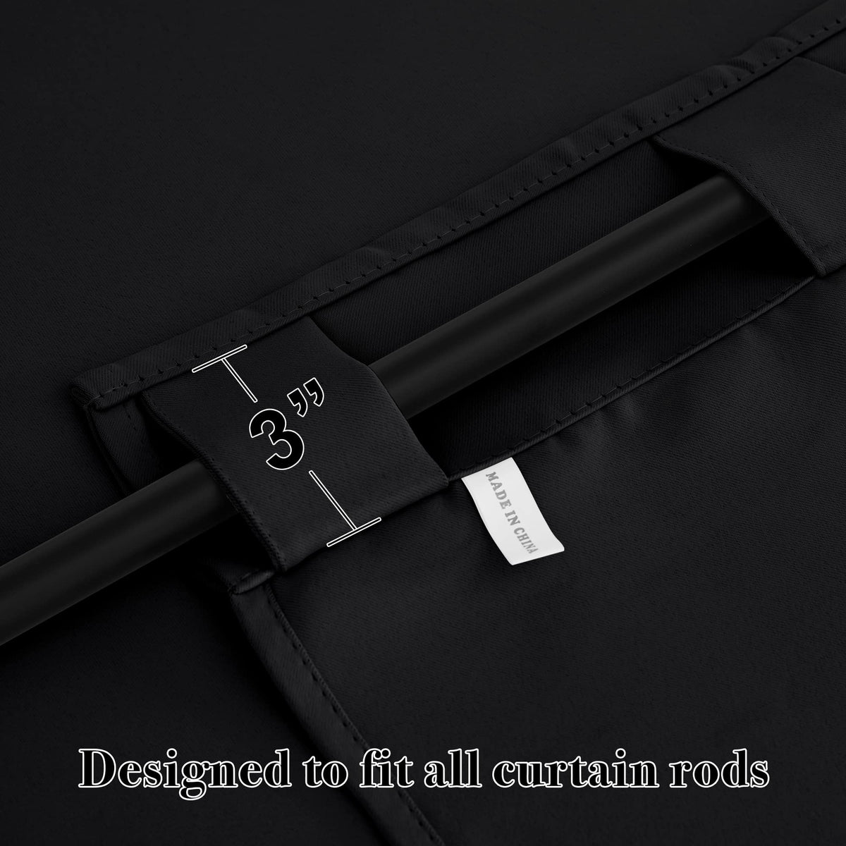 Blackout Curtains 63 inches Long for Bedroom (2 Count)