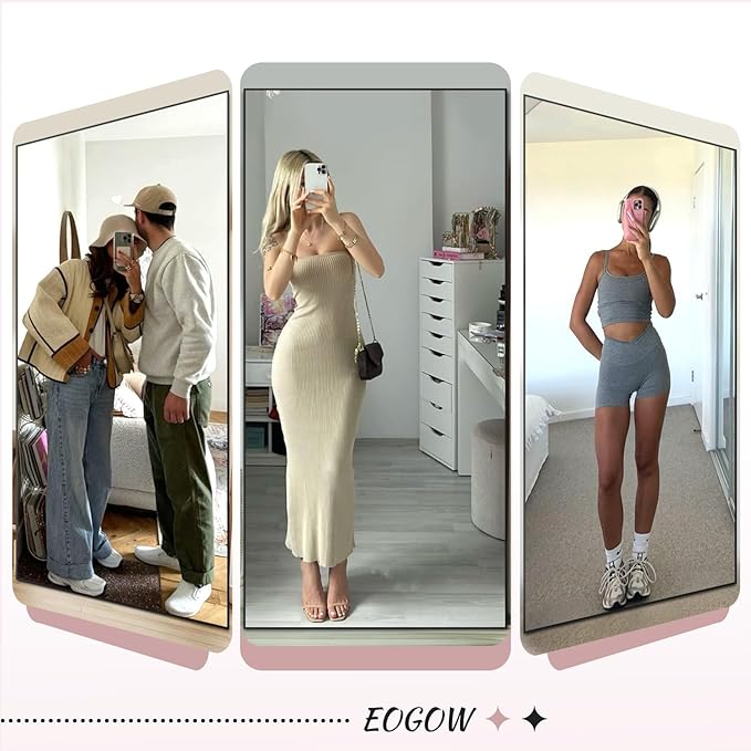 EOGOW 71" x 28" Full Body Mirror,Tempered Glass Shatterproof Full Length Mirror with Stand, Hanging, Wall Mounted Leaning for Bedroom Living Room Entryway