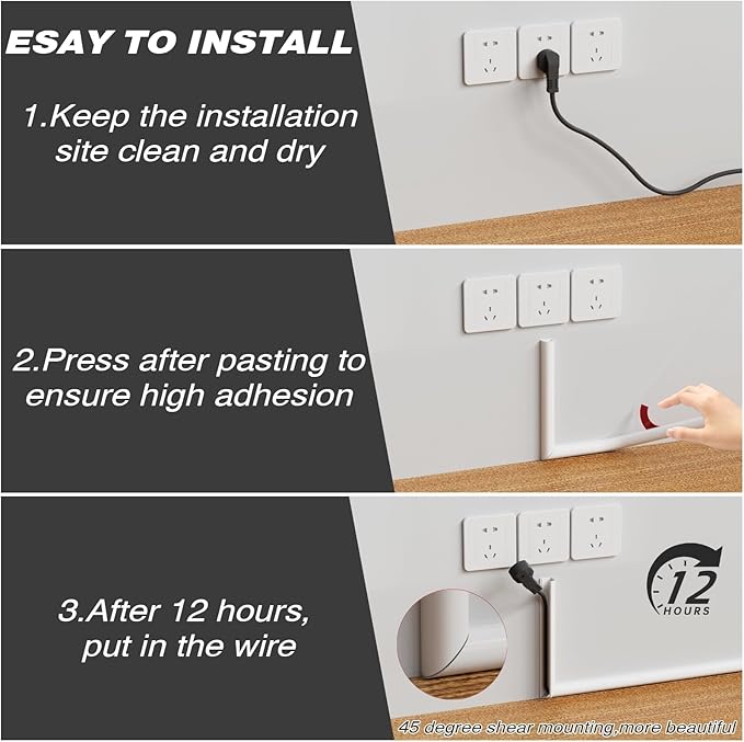 118”TV Cord Hider for Wall Mounted TV, Selfadhesive Wall Cable Hider for 1 Cord, Flexible Silicone White Cord Covers Wire Hiders for Cords on Wall,Babyproof Cable Concealer Raceway Management