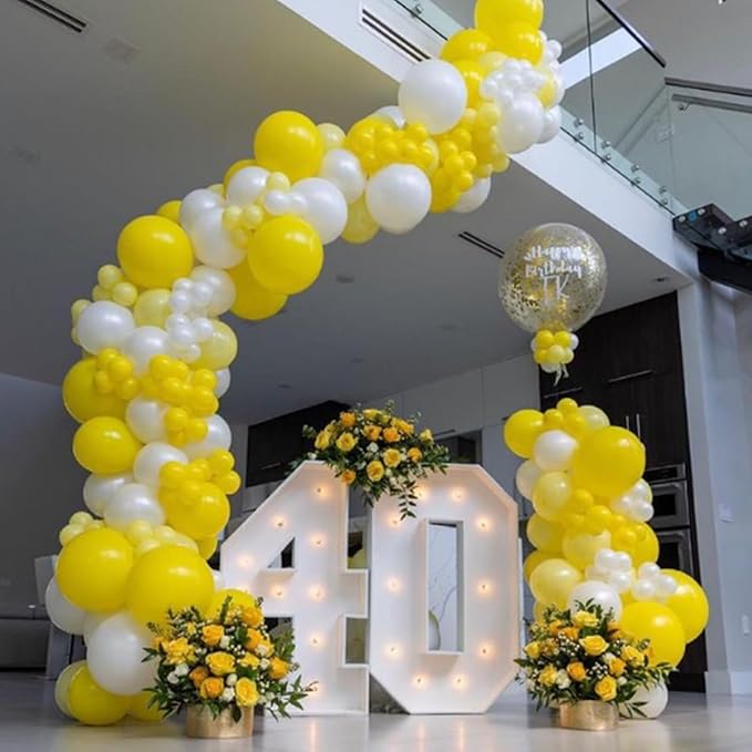 Awenztech 120pcs Yellow Balloon Arch Kit, 18 12 10 5 inch Yellow Latex Balloons Different Sizes Balloon Garland for Baby Shower Sunflower Bee Wedding Birthday Party Decorations
