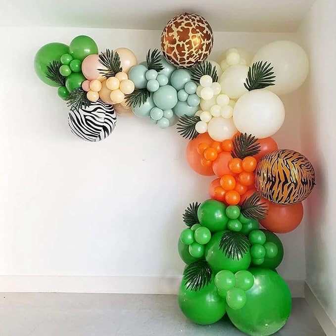 FOTIOMRG 110pcs Green Balloon Garland Arch Kit, 18 12 10 5 inch Green Latex Balloons Different Sizes Pack for Birthday Graduation Baby Shower Jungle Christmas Party Decorations