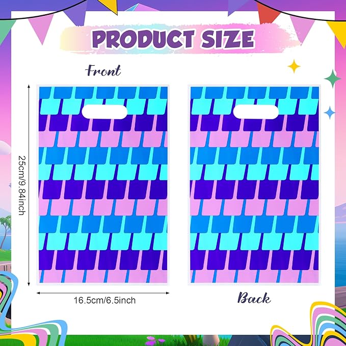 Eccliy 30 Pcs Video Game Goodie Bags Birthday Party Favor Bags Treat Candy Plastic for Theme Party Decorations Goodie Supplies
