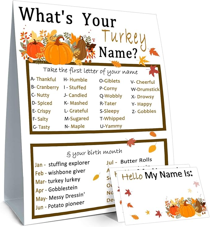 Thanksgiving Party Game, Thanksgivings Decorations for Party-Halloween Thanksgiving Decor Home,Fall Decor Thanksgiving Gifts, Friendsgiving Games Fall Party Supplies