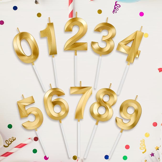 Birthday Candles, 1.96 Inch Number 50 Happy Birthday Candles, Number Candles Decoration for Birthday Party and Anniversary Celebration(Champagne Gold)