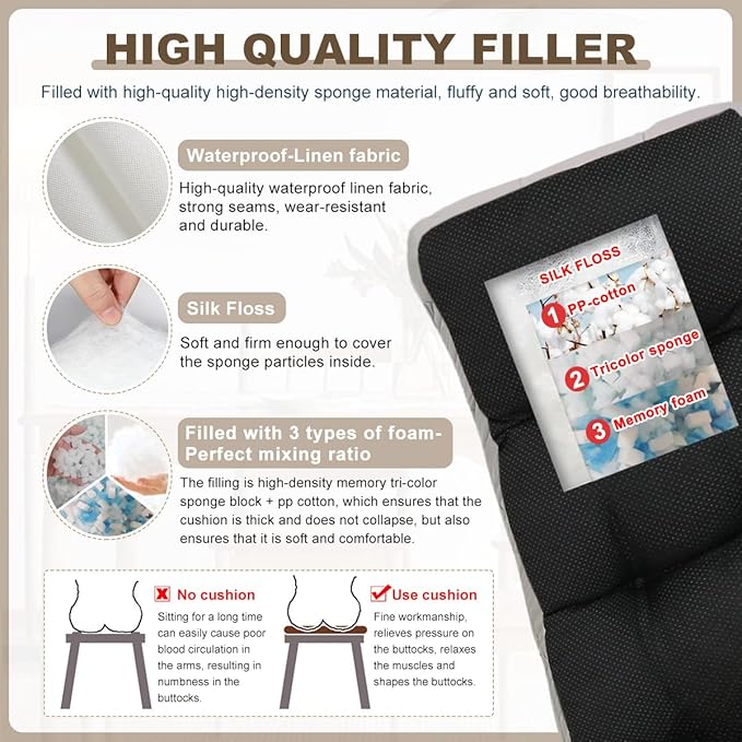 Bench Cushion 45 inches,Indoor/Outdoor Non-Slip Tufted Cushions, Premium Waterproof Linen, Soft Piano Sofa Cushions, Entryway Storage, Bay Window, High-Density Memory Foam(Light Blue-45x18x4in)
