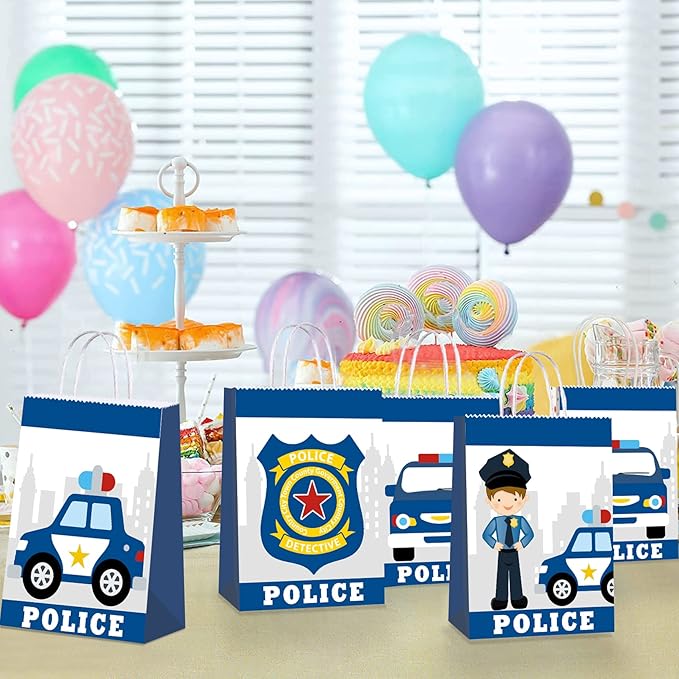 16pcs Police Decorations - Police Gift Bags & Favors for Kids' Policeman Party Supplies