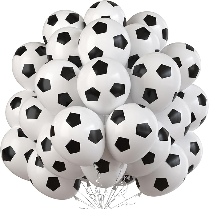 35 Pcs Soccer Ball Balloons, Black White Soccer Birthday Latex Balloons for Boys, Soccer Party Decorations Supplies for Kids Children Football Lover Sport Theme Birthday Baby Shower Party Decor
