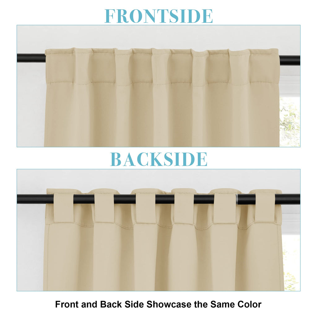 Blackout Curtains 63 inches Long for Bedroom (2 Count)