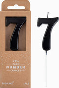 PHD CAKE 2.76 Inch Modern Black 7 Number Birthday Candles, Cake Candles for Party Celebration