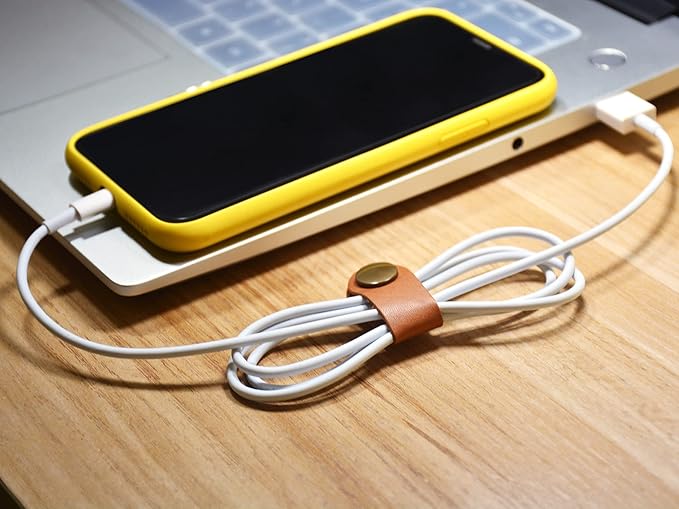 CAILLU Cord Organizer,Cord Keeper,Cable Organizer USB Holder,Cable Management,Cable Straps,Earbud case,wrap Headset Winder,Phone Earphone Clips Ties (Rose red Cord Organizer)