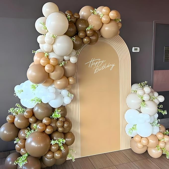 120pcs Brown Balloons, 18 12 10 5 inch Brown Balloons Different Sizes Brown Balloon Arch Kit for Baby Shower Wedding Anniversary Birthday Party Decorations
