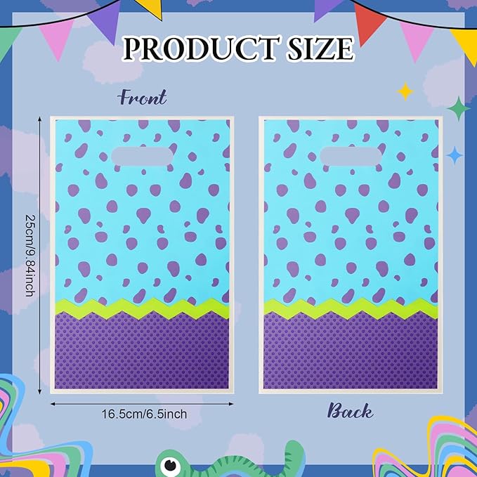 Eccliy 30 Pcs Monster Party Bags Cartoon Monster Candy Gift Bags for Birthday Party Favors Decorations Goodie Supplies