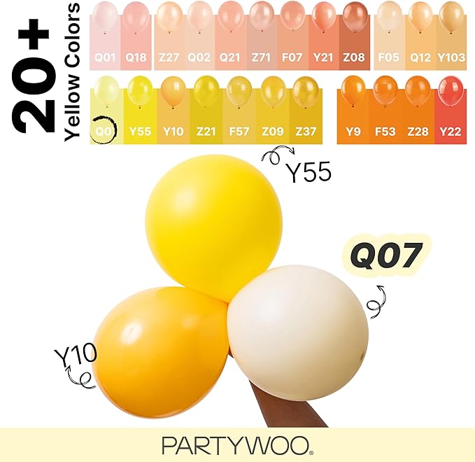 PartyWoo Pastel Yellow Balloons 155pcs Different Sizes of 18 12 10 5 Inch Light Pale Yellow Balloon Arch Kit Garland for Baby Shower Easter Little Cutie Bee Birthday Party Decorations Yellow-Q07
