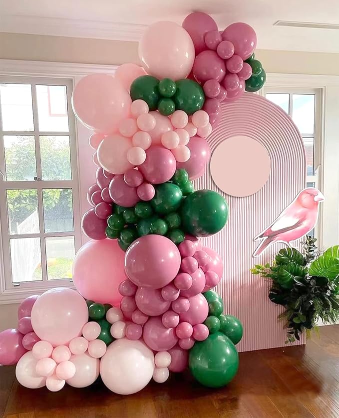 FOTIOMRG 110pcs Dark Green Balloon Garland Arch Kit, 18 12 10 5 inch Dark Green Latex Balloons Different Sizes Pack for Birthday Graduation Baby Shower Jungle Christmas Party Decorations
