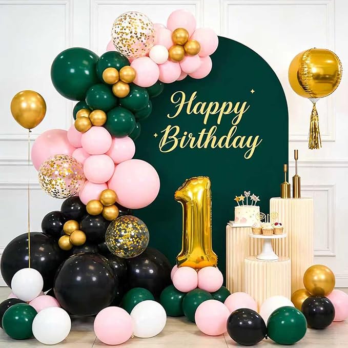 Dark Green Balloons 125 PCS Different Sizes 18 12 10 5 Inch Emerald Hunter Forest Green Balloon Arch Kit for Birthday Baby Shower Christmas Graduation Dinosaur Jungle Theme Party Decorations