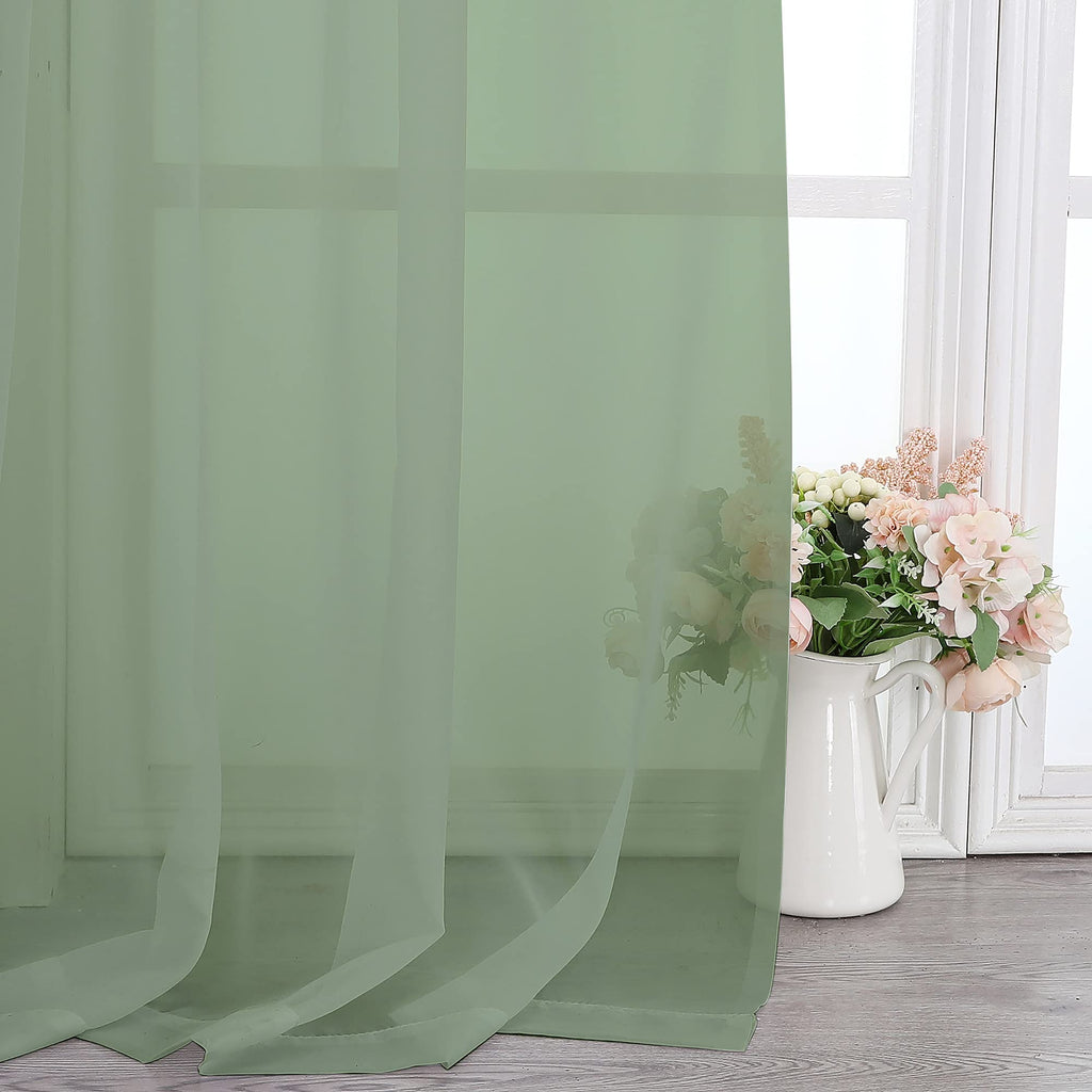 Sheer Window Curtains 144 inch Extra Long 2PCS