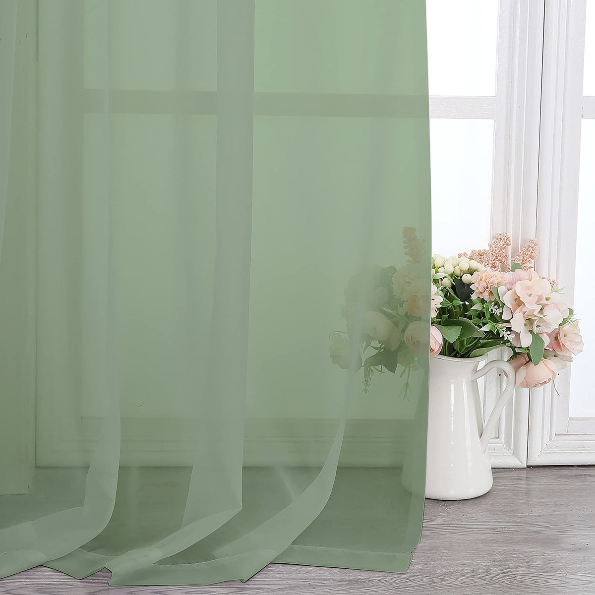 Sheer Window Curtains 144 inch Extra Long 2PCS