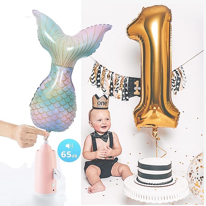 Electric Magic Balloon Pump, Electric Air Inflator Party Air Blower Pump with 1 Nozzle 1 Balloon Cutter and 10 Pcs Long Balloons,Great for Twisty Curly Balloon, Foil Balloons