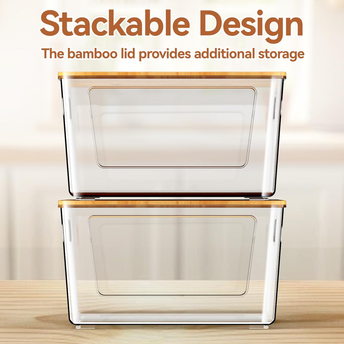 4 Pack Trash Bag Holder with Bamboo Lid Stackable Trashbag Dispenser