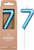 PHD Cake 2.76 inch Classical Blue 7 Number Birthday Candles for Party Celebration