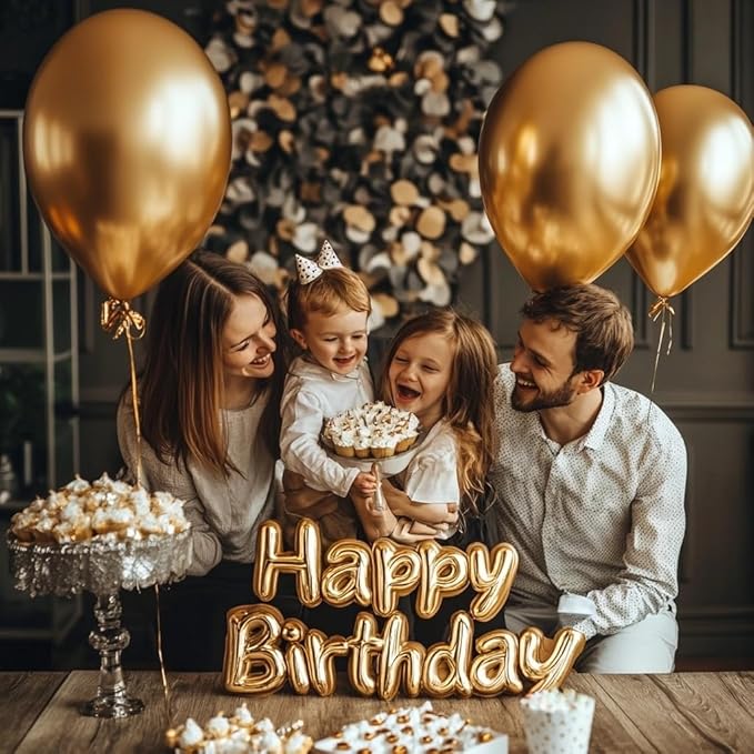 Gold Balloons 125 Pcs Gold Balloons Different Sizes 18 Inch 12 Inch 10 Inch 5 Inch Gold Balloon Arch Kit Garland for Birthday Baby Shower Wedding Graduation Retirement Party Decoration
