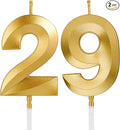 Birthday Candles, 1.96 Inch Number 29 Happy Birthday Candles, Number Candles Decoration for Birthday Party and Anniversary Celebration(Champagne Gold)