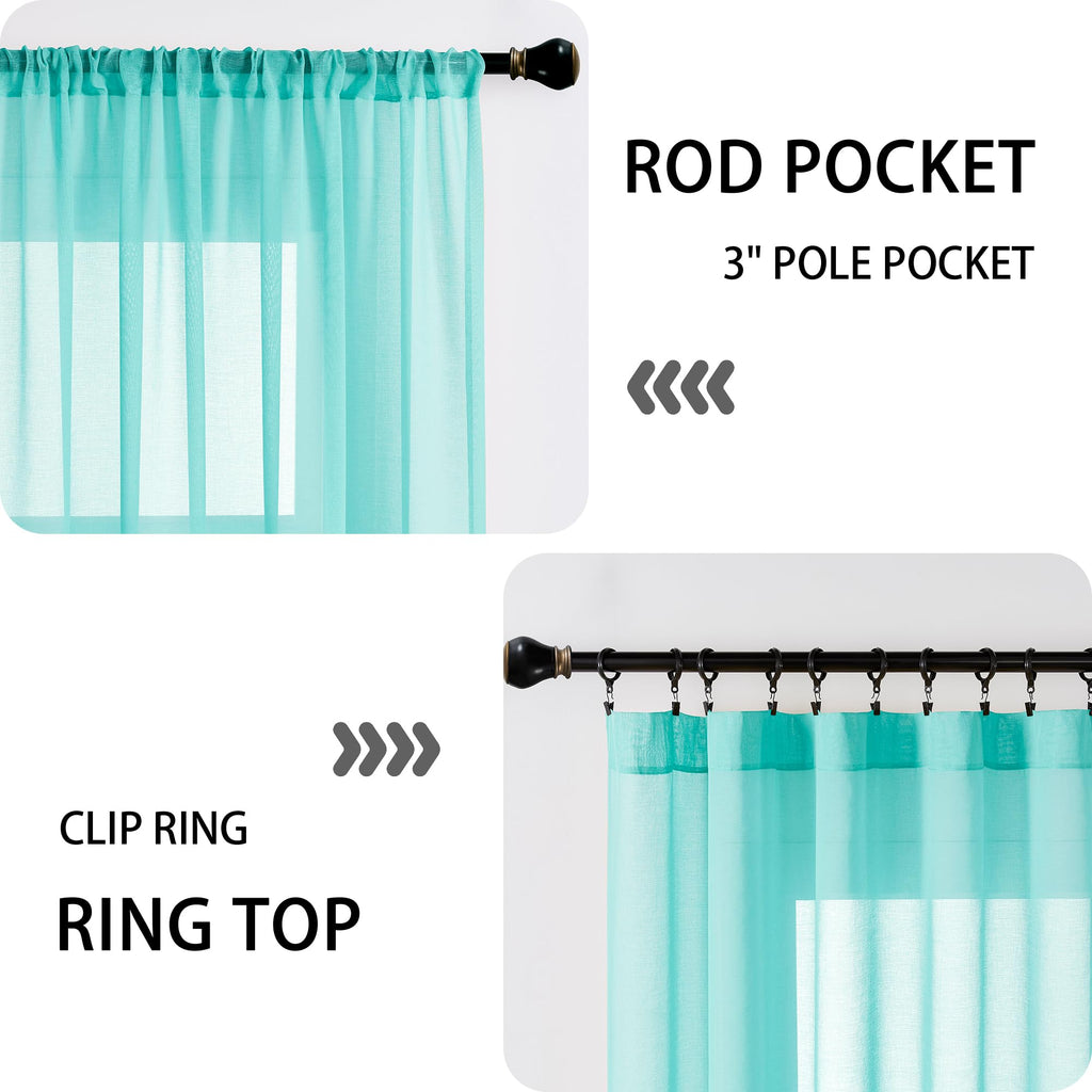 Small Sheer Door Curtain Closet Linen Textured Curtain Sheers Doorway Light Filtering Voile French Door Rod Pocket Curtains Patio Glass Doors