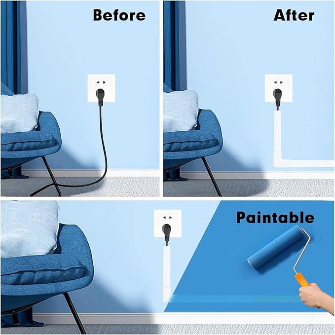 Cord Hider,157.5in TV Cable Management Concealer, Cord Concealer for Hide Cords Wall Mounted,Wire Covers for Cords on Wall,Cable Raceway Kit,10x L15.75W0.95H0.55in (157in L × 0.95in W × 0.55in H)