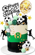 32 PCS Soccer Cake Topper Decorations Soccer Ball Player Cake Decorations for Football Theme Birthday Supplies (Soccer)