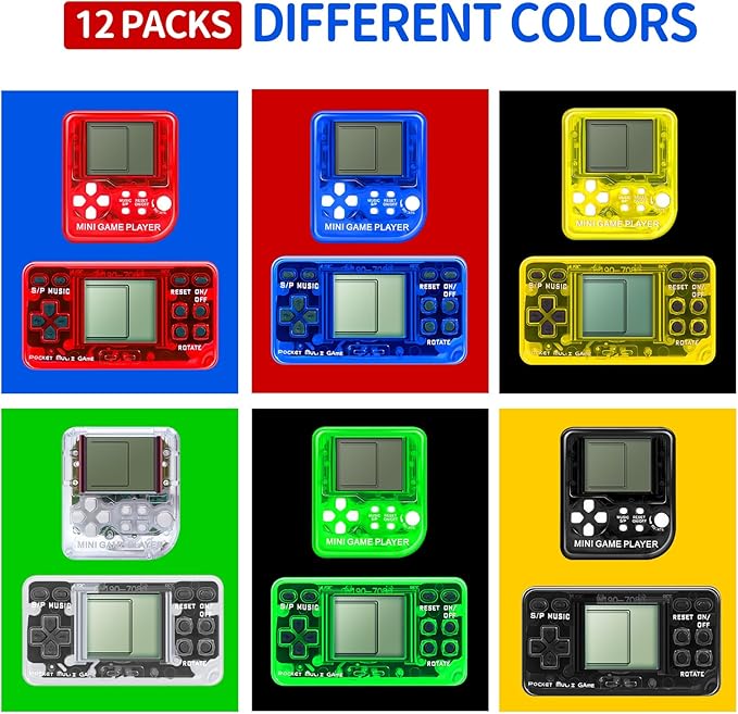 SSRMX 12Pcs Video Game Party Favors for Kids, Mini Gaming Party Favors Bulk Gifts Toys Goodie Bag Stuffers Return Gifts for Birthday Party for Boys and Girls