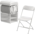 Allpop 10 Pack Plastic Folding Chair, 300lb Capacity, Portable Commercial Chair Seat with Steel Frame for Wedding Party Office Indoor Outdoor Events, Stackable, White