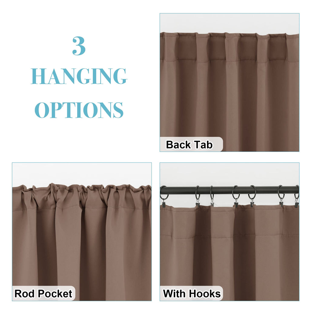 Blackout Curtains 80 inches Long for Bedroom Living Dining Room (2 Count)