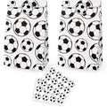 Fowecelt 24 Pack Soccer Gift Bags for Kids Soccer Paper Treat Bags with Stickers Party Favors Goodie Gift Bag Snack Treat Holders for Sports Theme Birthday Party Supplies Decorations