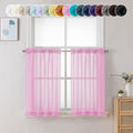 Sheer Pink Tier Curtains 24 Inch Length (2 Count)