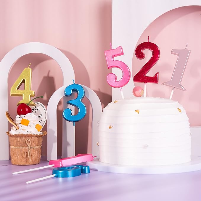 PHD CAKE 2.76 Inch Modern Rose Gold 0 Birthday Candle, Cake Number Candles for Party Celebration